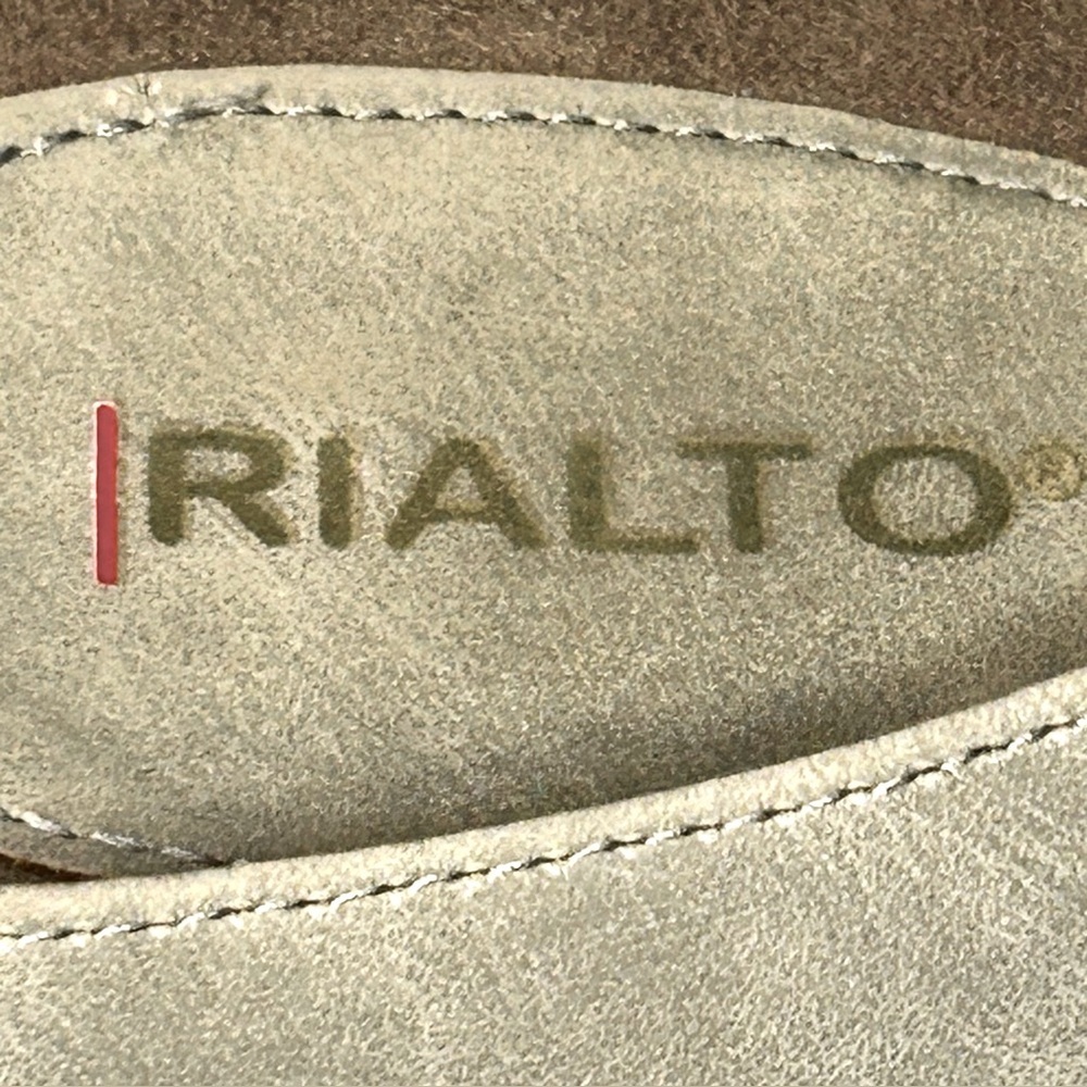 Rialto Vinto Vienna Taupe Stars Perforated Faux Suede Closed Mule Clogs Size 10 - Picture 6 of 7